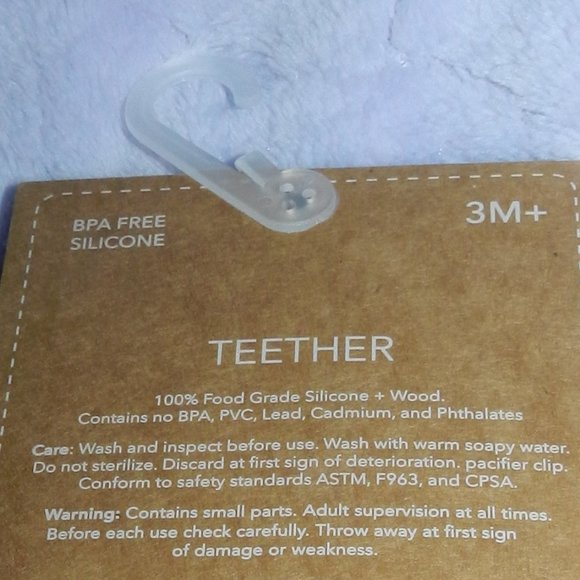 Lila & Jack 100% Food Grade & Beech Wood Silicone & Gem Baby Teether (Pink) NEW - Picture 3 of 10